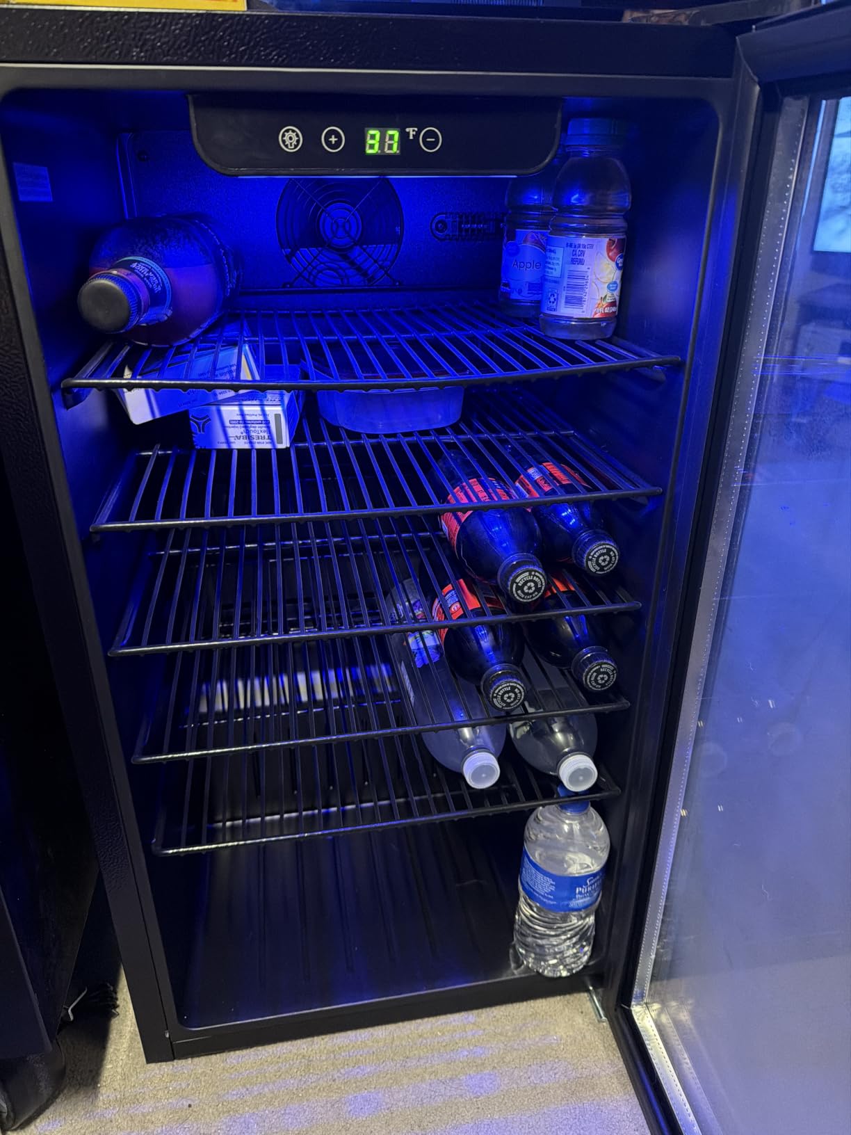 EUHOMY Mini Fridge 130 Can Beverage Refrigerator Cooler Glass Door for Soda Wine Beer, Beverage Cooler for Home, Bar, Office with Digital Temperature Control Removable Shelves, Black customer photo 1