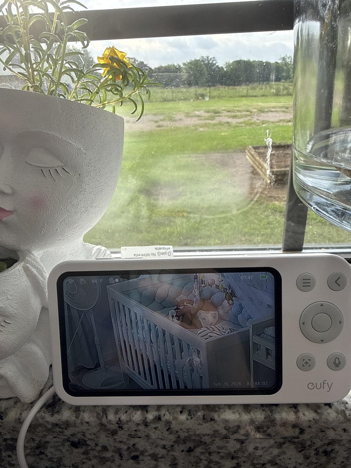 eufy Security Baby Monitor, Hybrid Wi-Fi and No Wi-Fi Connection, 24/7 Recording in app, Pan-Tilt, Portable Camera with Built-in Battery, ANR customer photo 1