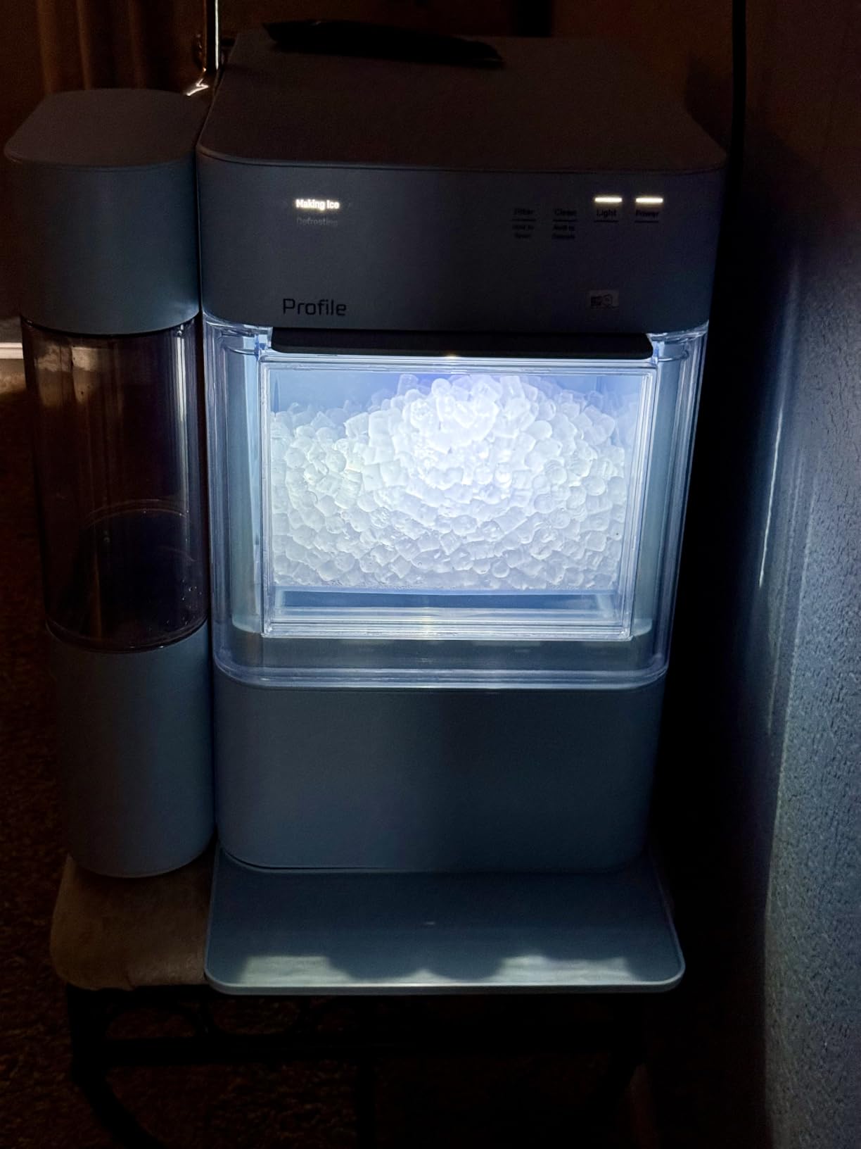 GE Profile Opal Ultra, Countertop Nugget Ice Maker, 1 Gal XL Side Tank, Amazon Exclusive, 38 lbs/Day, Pebble Pellet Crushed Ice Machine, WiFi Stainless Steel customer photo 2