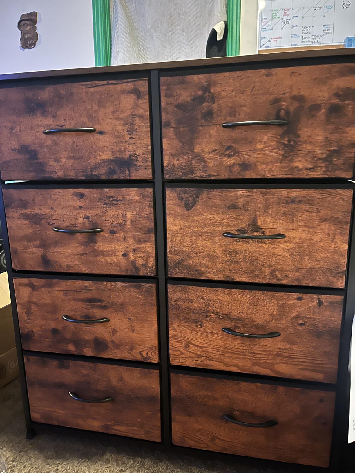 Sweetcrispy Dresser, Dresser for Bedroom Organizer Storage, Fabric Storage Tower with 8 Drawers, Chest of Drawers with Steel Frame, Wood Top for Living Room, Closet, Black customer photo 2
