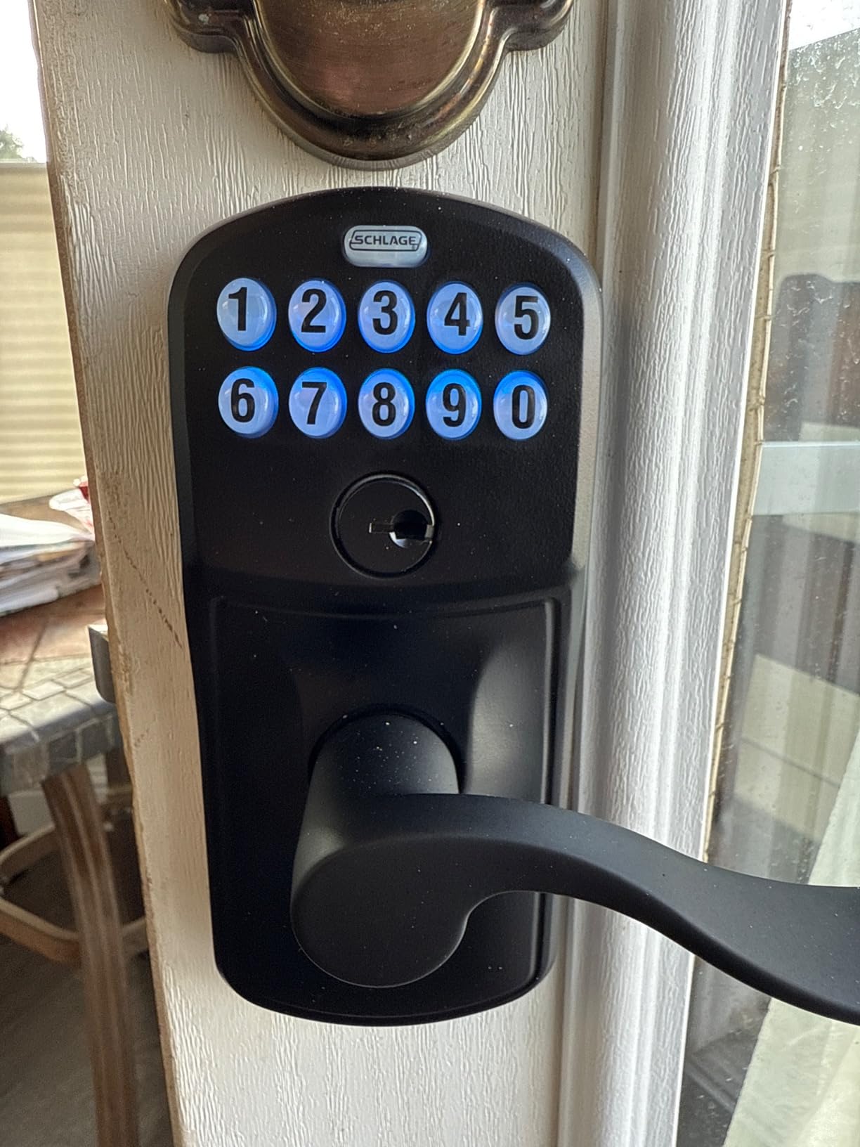 Schlage Camelot Keypad Lock with Lever Handle, Electronic Keyless Door Entry, Flex Lock Auto-Lock Option, Satin Chrome, FE595 CAM 626 ACC customer photo 1