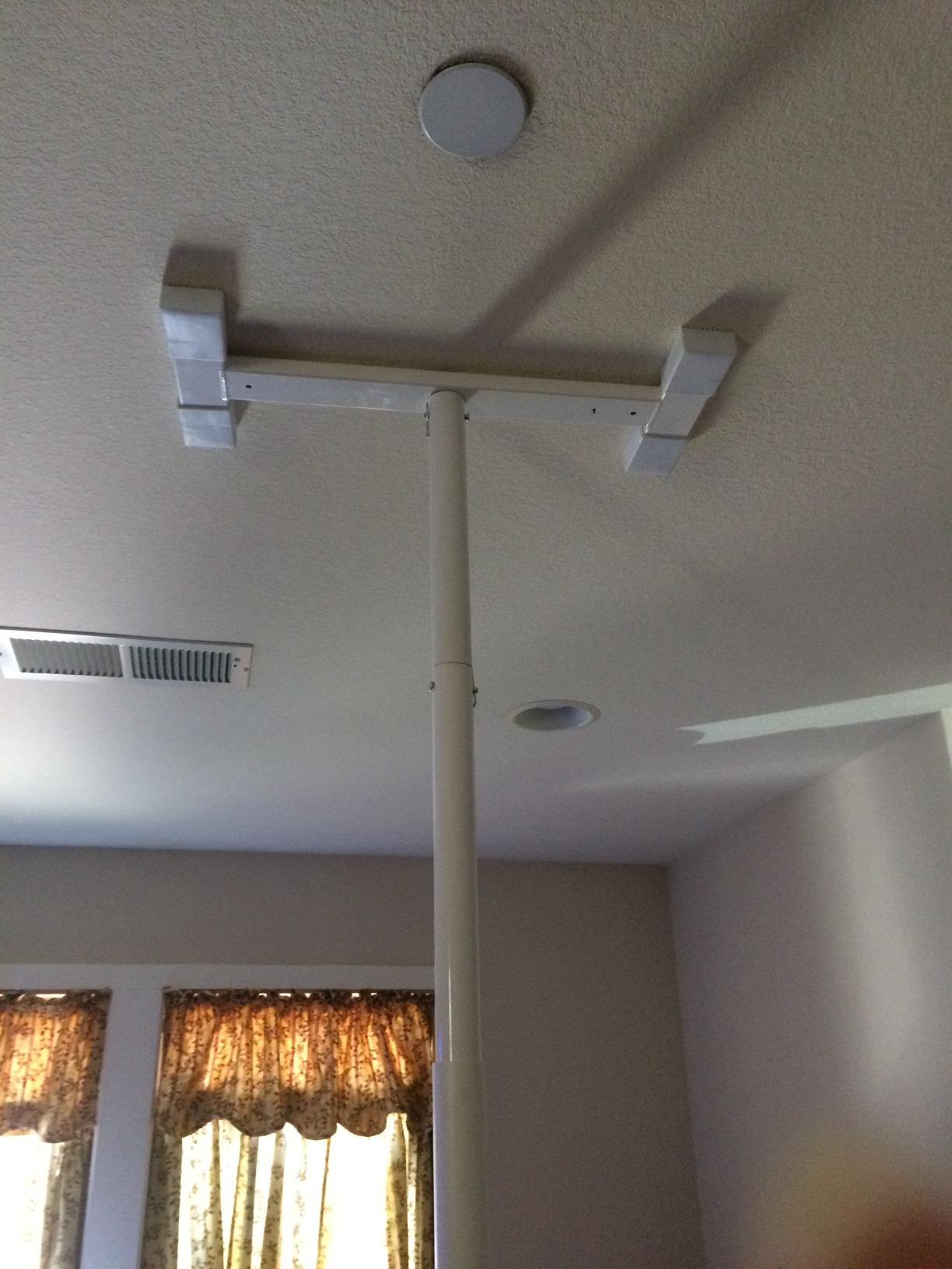 Stander Wonder Pole Slim, Tension Mounted Security-Pole, Elderly Floor to Ceiling Transfer-Pole for Seniors, Bathroom Grab Bar Stability Rail with Padded Handle, White customer photo 1