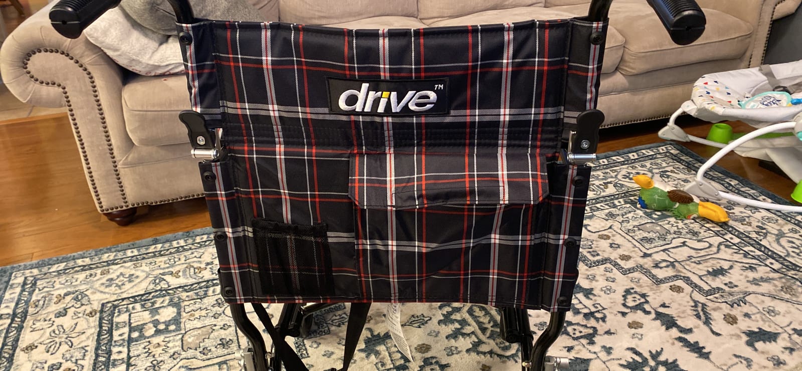 Drive Medical Fly-Lite Lightweight Folding Transport Wheelchair, Black customer photo 2