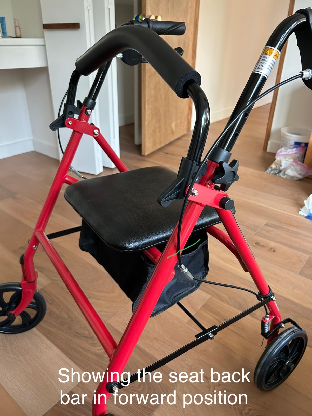 Drive Medical Rollator Walker with Seat, 7.5 Inch Wheels, Red | Rollator Walker Offers Stable, Height Adjustable Mobility Support with Durable Steel Frame and Wheels customer photo 2