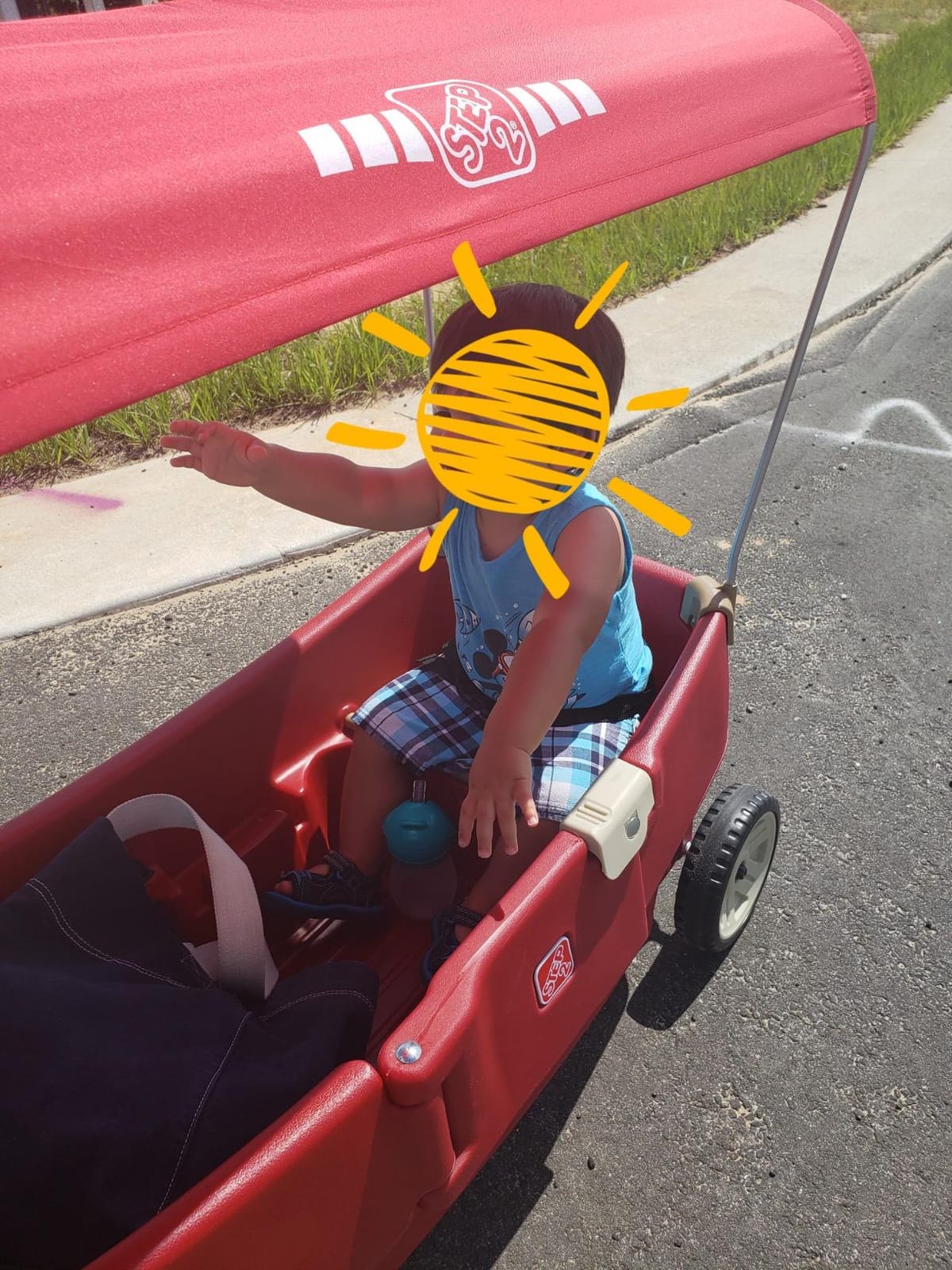 Step2 All Around Canopy Wagon, Kids Ride On Toy, Stroller Substitute, Includes Seat Belts, Made of Durable Plastic, Max Weight 75 lbs., For Toddlers 1.5-5 Years Old customer photo 1