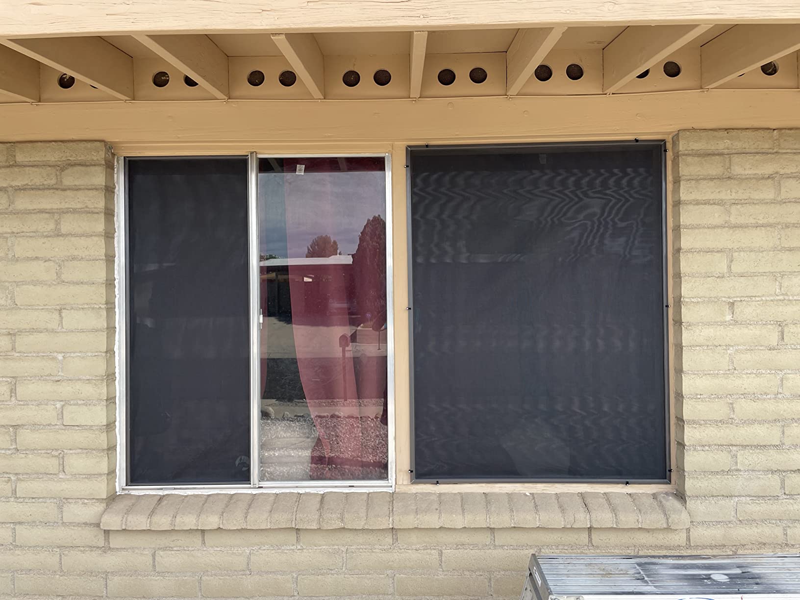 ADFORS Solar Screen, 48 Inches x 84 Inches Roll - UV-Resistant Replacement Screen for Windows and Doors - Charcoal customer photo 2