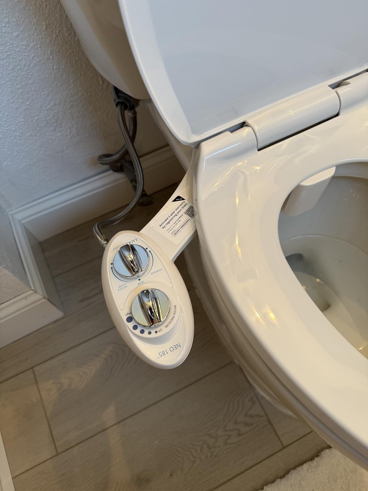LUXE Bidet NEO 185 - Bidet Attachment for Toilet Seat, White | Non-Electric, Dual Nozzle, Self-Cleaning, Adjustable Water Pressure, Rear & Feminine Wash customer photo 1