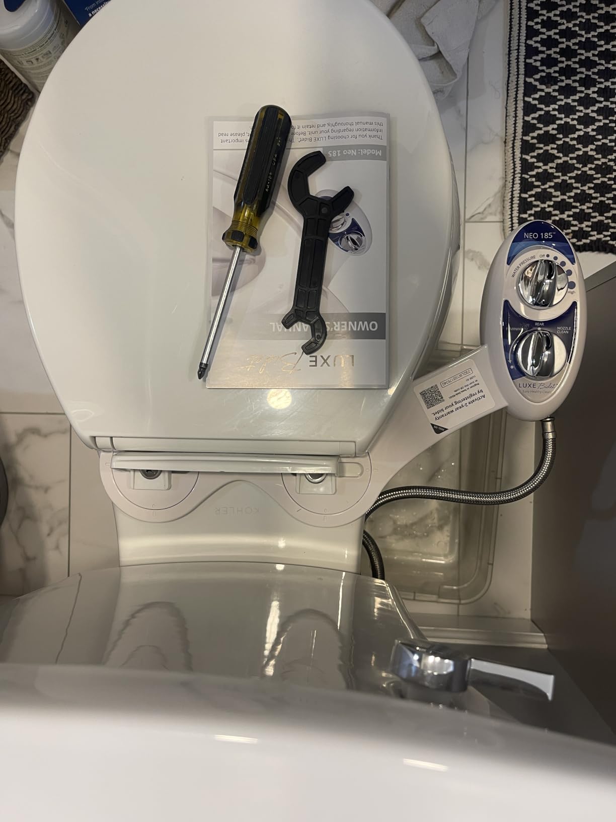 LUXE Bidet NEO 185 - Bidet Attachment for Toilet Seat, White | Non-Electric, Dual Nozzle, Self-Cleaning, Adjustable Water Pressure, Rear & Feminine Wash customer photo 2
