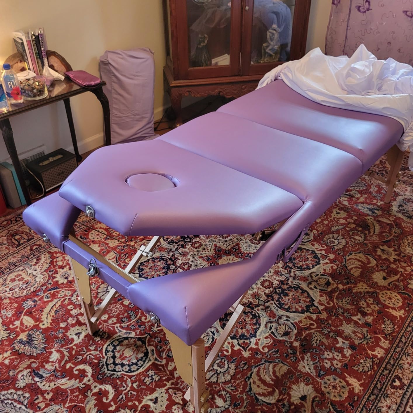 Saloniture Professional Portable Massage Table with Backrest - Black customer photo 2