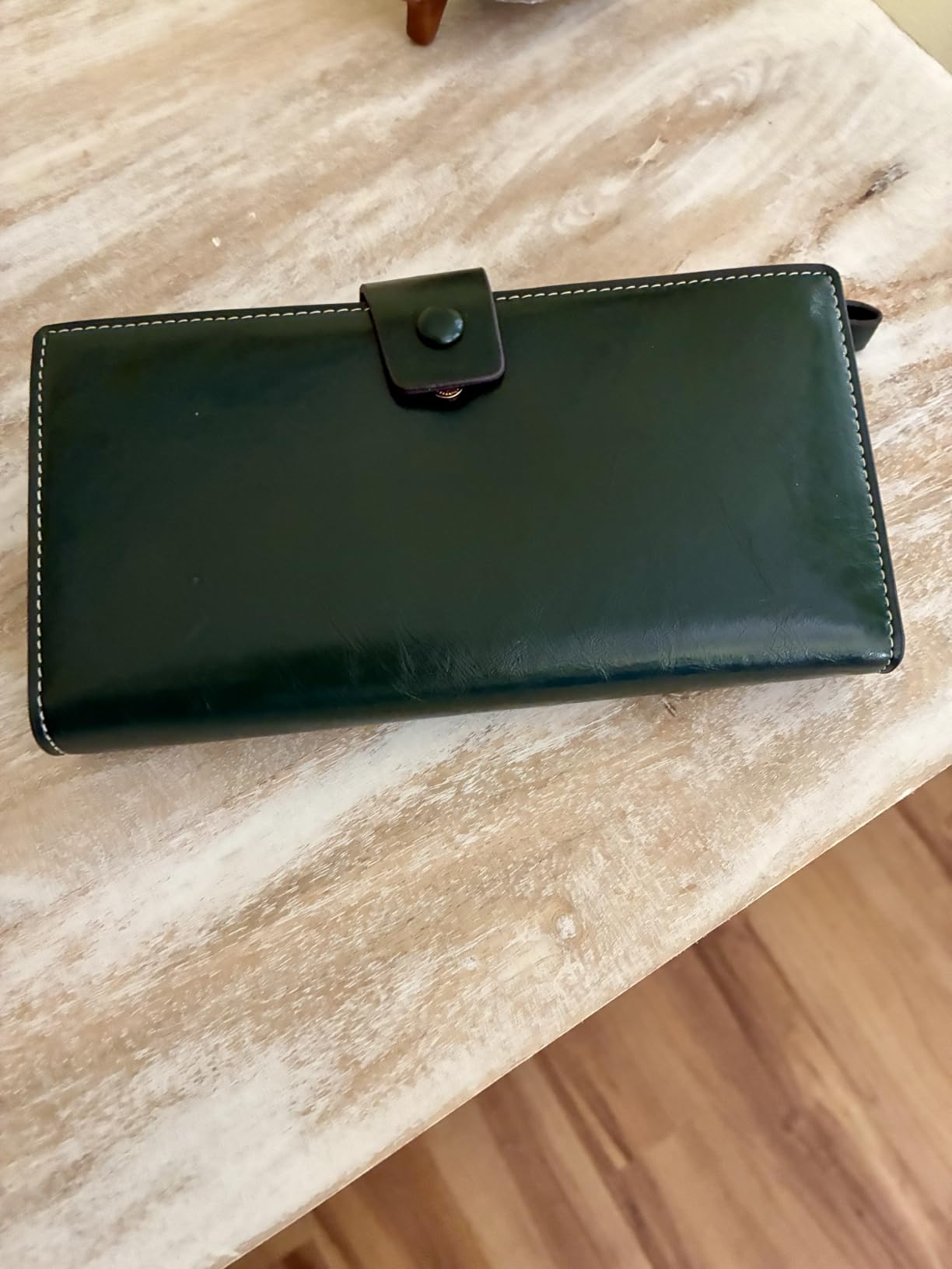 Itslife Womens Wallet RFID Blocking Large Capacity Luxury Wax Genuine Leather Wallets Clutch Wallet Ladies Card holder, Coffee customer photo 2