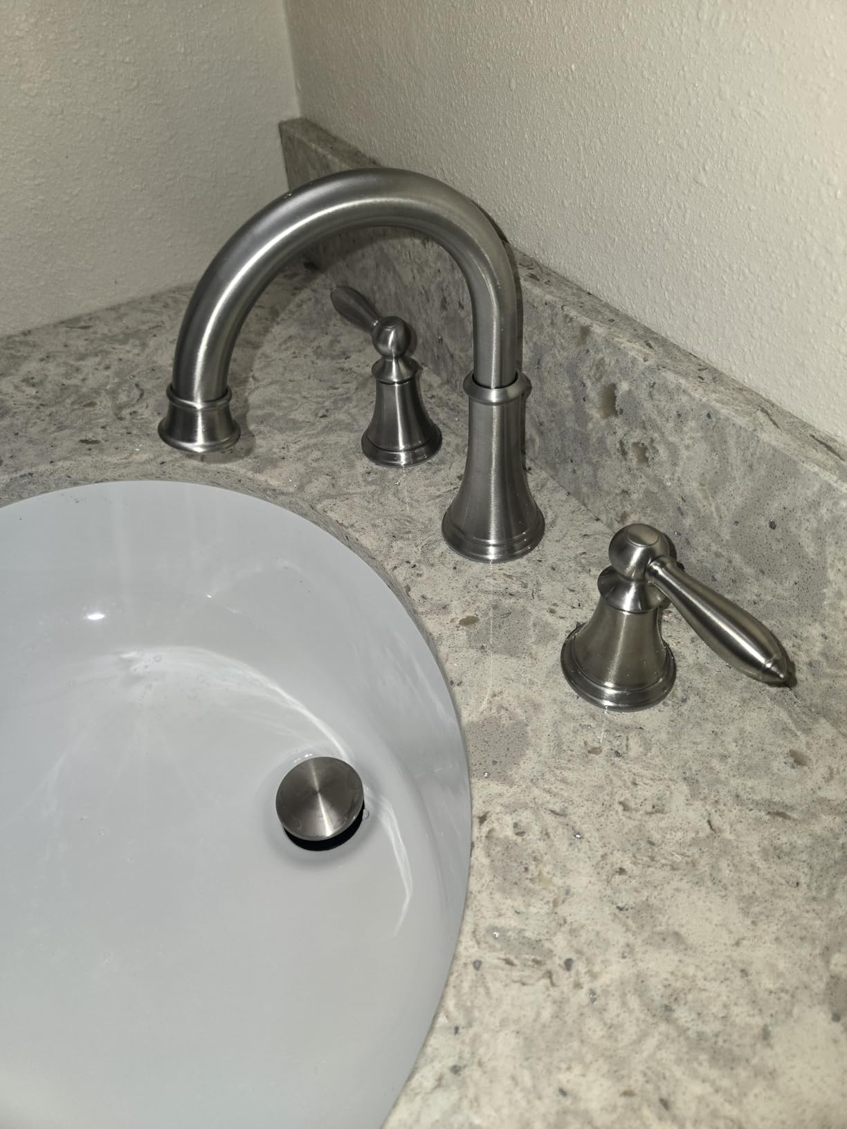 Pfister Courant 8 in Widespread 3 Hole Bathroom Sink Faucet 2 Handle Polished Chrome NSF Certified WaterSense Push & Seal Drain 360 Degree Swivel Spout LF049COPC customer photo 2