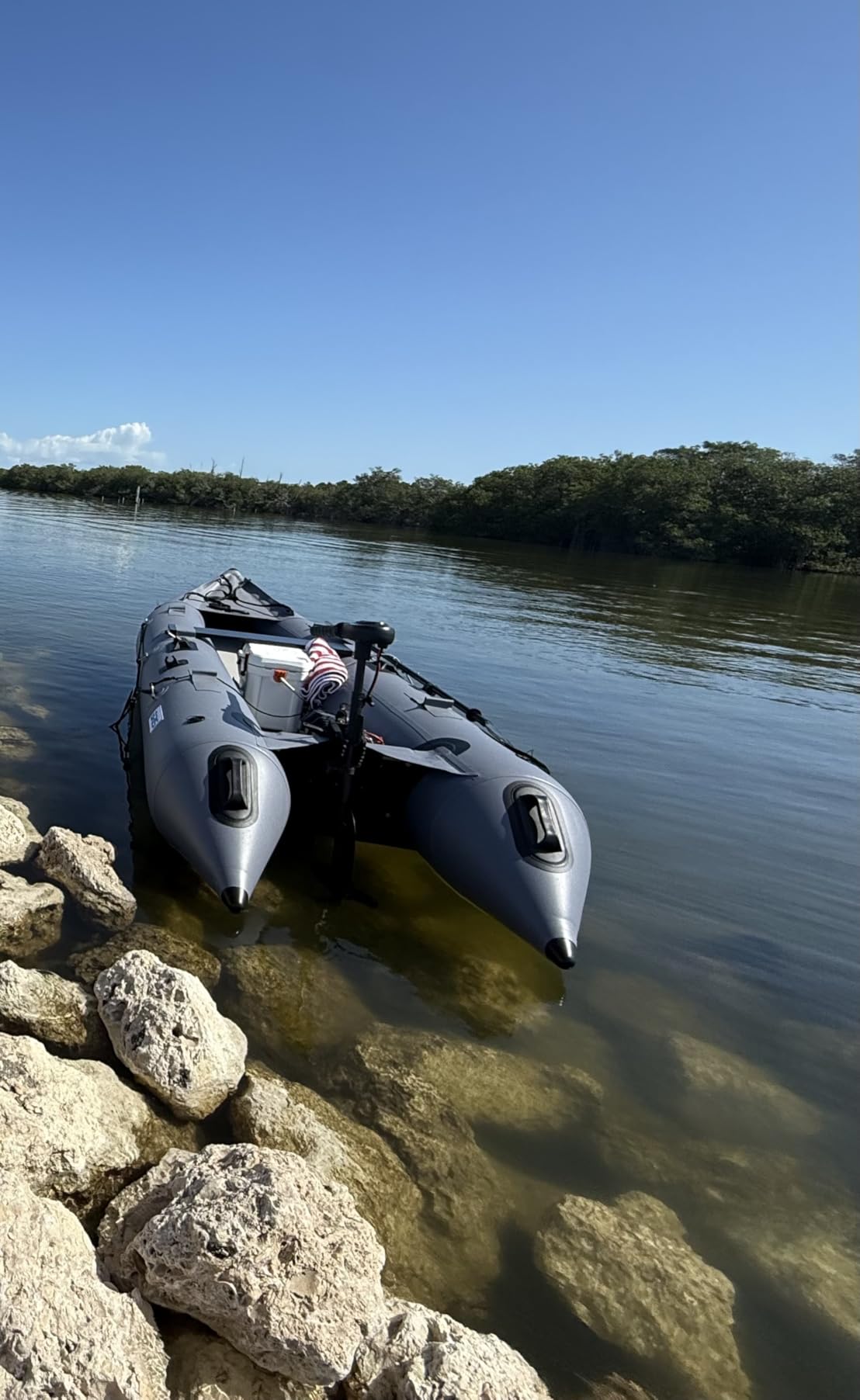 BRIS 14.1ft Inflatable Boat Inflatable Kayak 3 Person Kayak Canoe Fishing poonton Boat customer photo 1