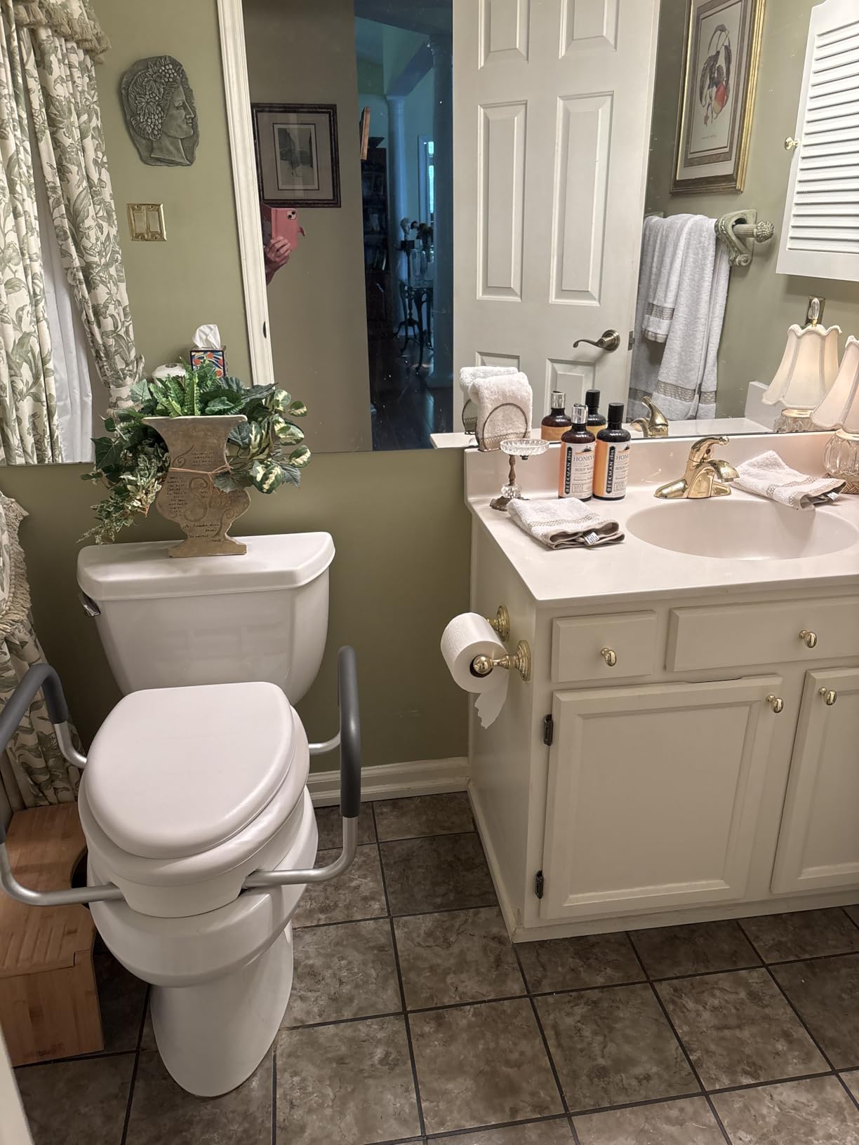 Vive Raised Toilet Seat Riser for Seniors (with Handles) - Elongated customer photo 1