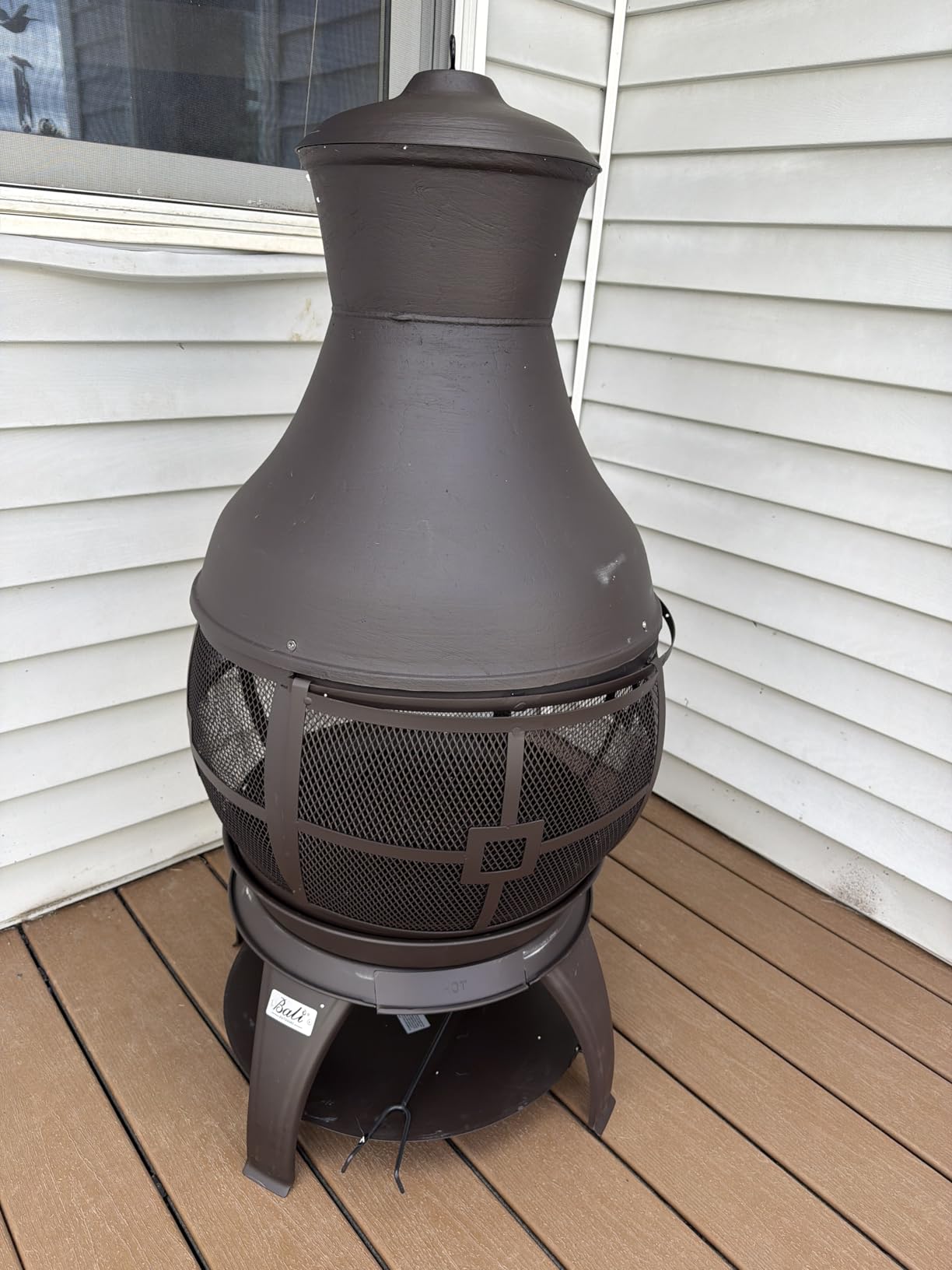 BALI OUTDOORS Chiminea Outdoor Fireplace | Outdoor Wood Burning Fire Pits for Backyard, Garden, Camping, Brown-Black customer photo 1