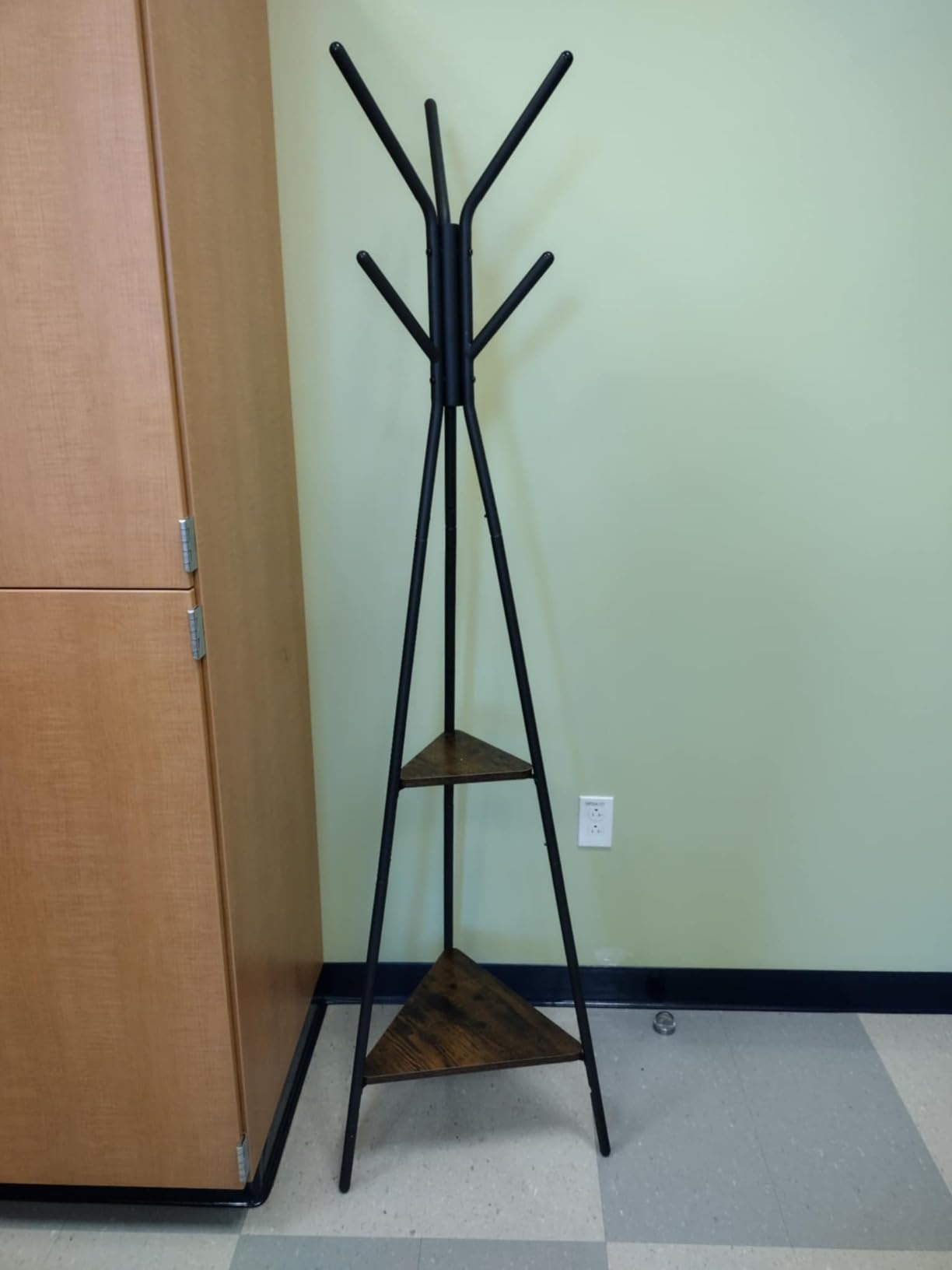 VASAGLE Coat Rack Freestanding, Hall Tree with 2 Shelves customer photo 2