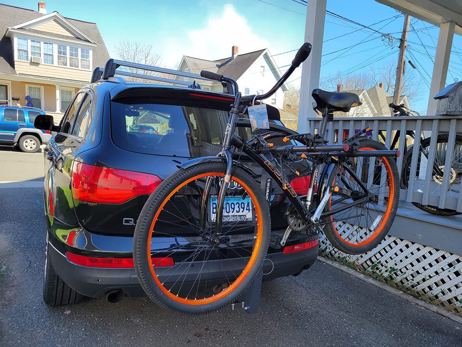IKURAM R 4 Bike Rack Bicycle Carrier Racks Hitch Mount Double Foldable Rack for Cars, Trucks, SUVs and Minivans with a 2
