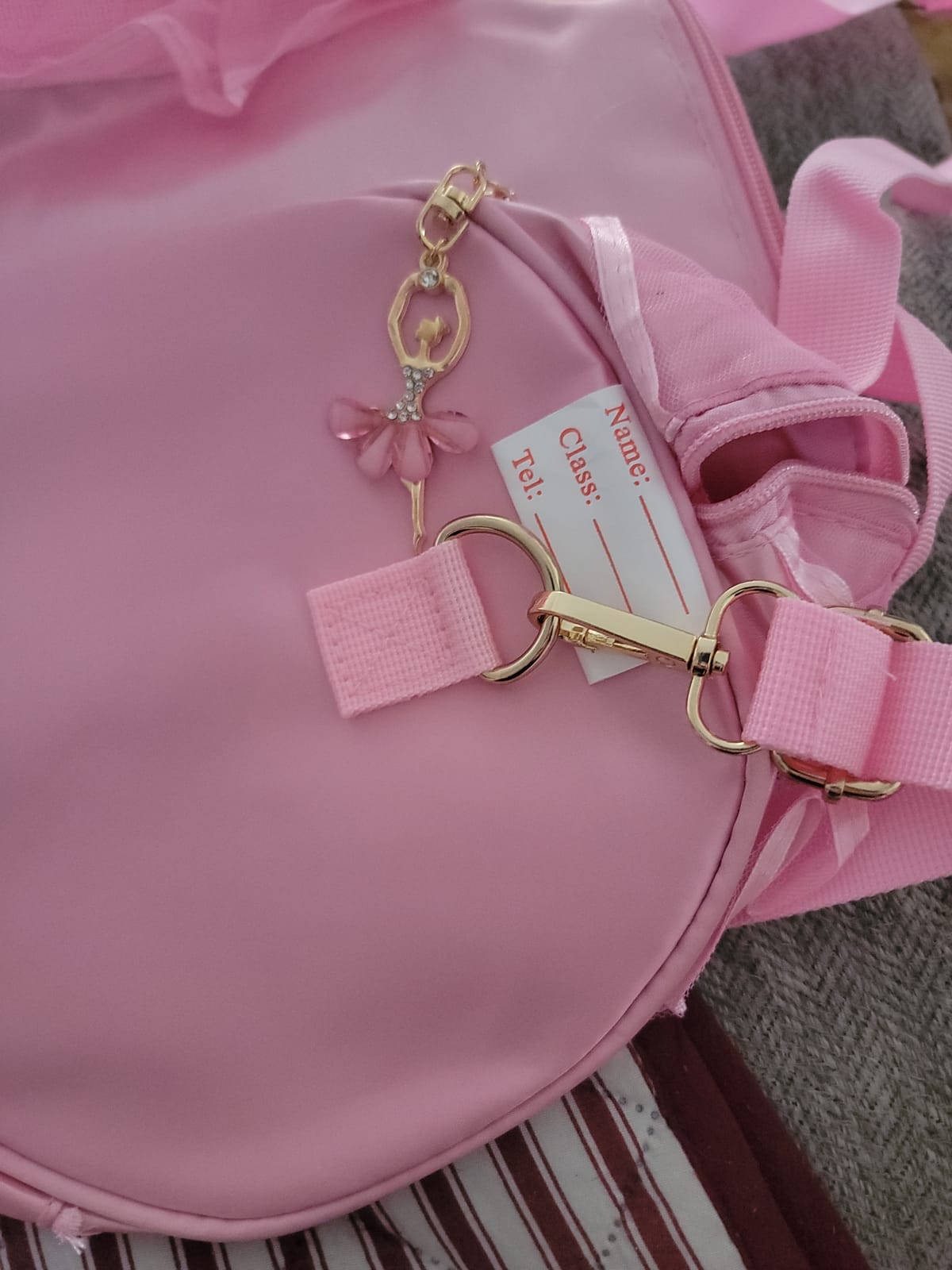 Dorlubel Cute Toddler Ballet Dance Bag for little Girl Tutu Dress Bag with Key Chain customer photo 1