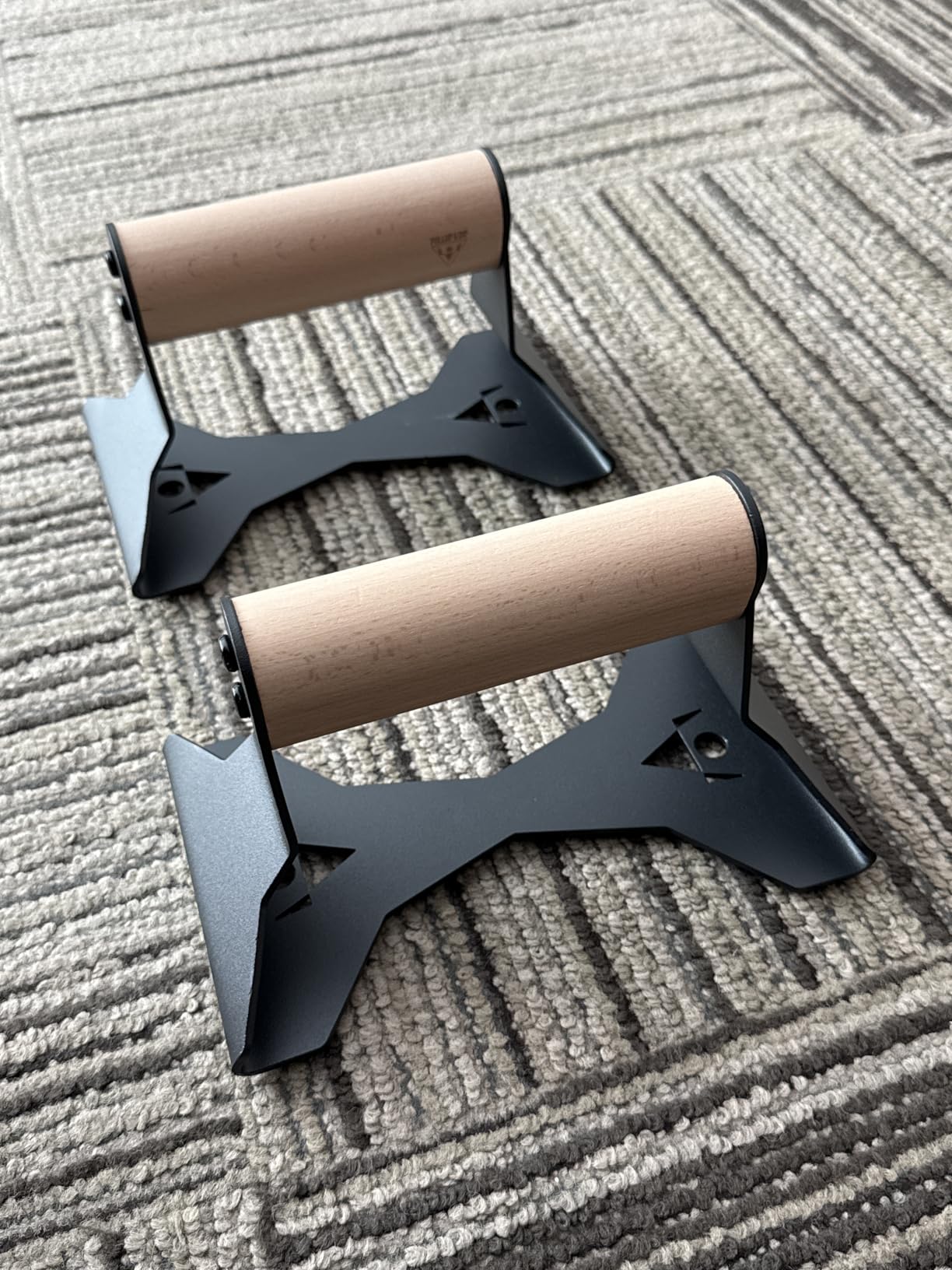 PULLUP & DIP Parallettes - Push Up Handles with Ergonomic Wooden Handles & Heavy-Duty Steel - Non-slip Parallettes Bars for Strength Training and Calisthenics - Press Up Handles for Push Ups customer photo 2