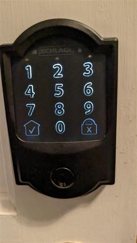 Schlage Encode Smart WiFi Deadbolt Lock with Greenwich Trim, Matte Black | Keyless entry door lock, Touchscreen keypad, App control, Alexa, Google Home, Ring & Airbnb compatible, Certified security customer photo 1