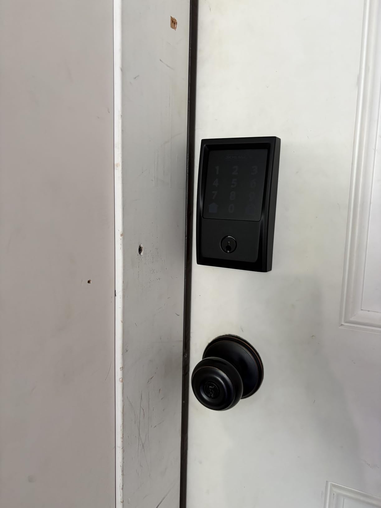 Schlage Encode Smart WiFi Deadbolt Lock with Greenwich Trim, Matte Black | Keyless entry door lock, Touchscreen keypad, App control, Alexa, Google Home, Ring & Airbnb compatible, Certified security customer photo 2