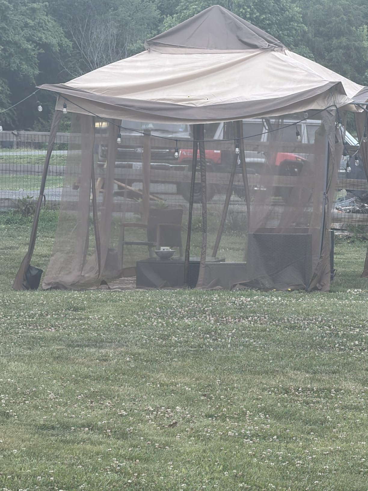 COOS BAY 11x11 Pop Up Gazebo with Netting, Canopy Tent, Beige customer photo 2