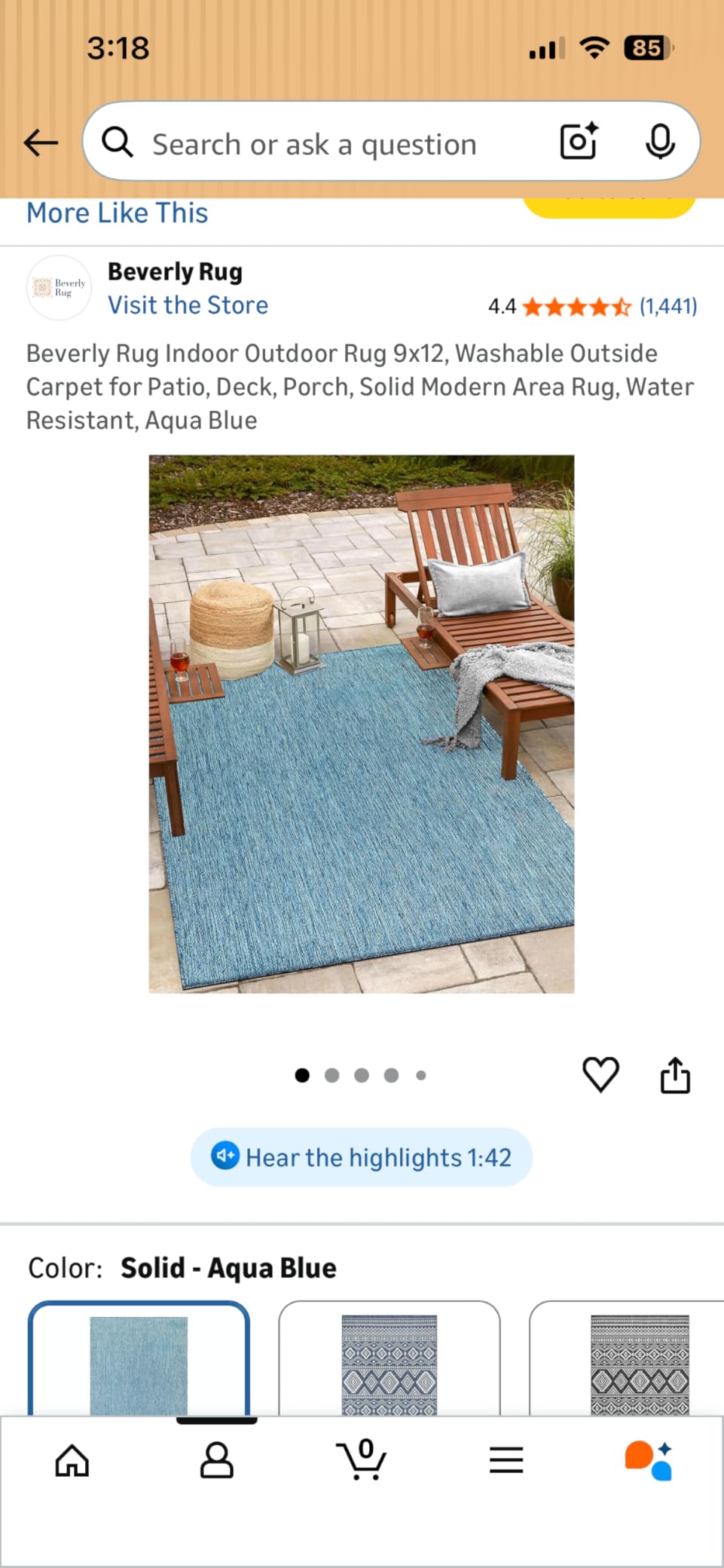 JONATHAN Y Moroccan Trellis Indoor Outdoor Area Rug 8X10 Teal/Gray, Trebol Textured Weave for Backyard, Patio, Porch, Easy-Cleaning, High Traffic, Pet-Friendly, Non-Shedding (SMB109E-8) customer photo 1