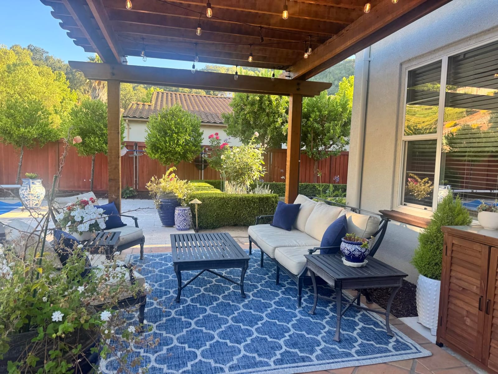 JONATHAN Y Moroccan Trellis Indoor Outdoor Area Rug 8X10 Teal/Gray, Trebol Textured Weave for Backyard, Patio, Porch, Easy-Cleaning, High Traffic, Pet-Friendly, Non-Shedding (SMB109E-8) customer photo 2