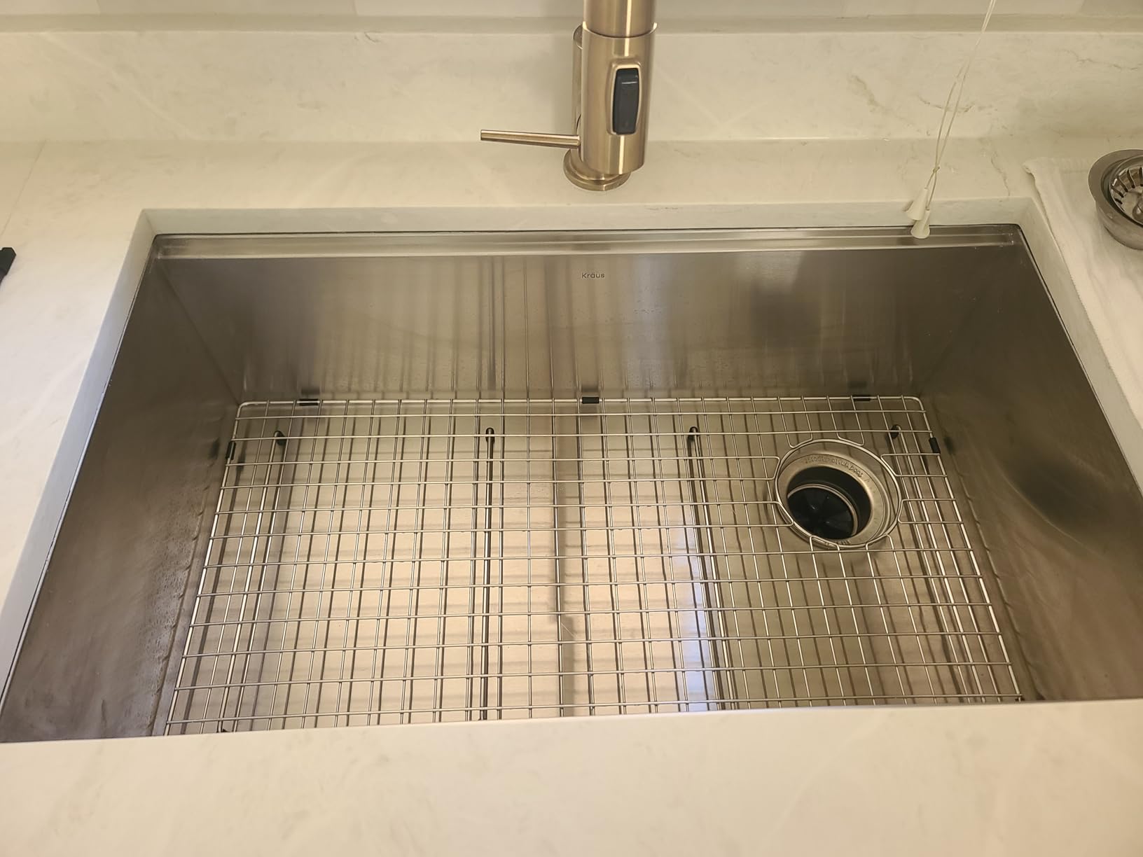 KRAUS Stainless Steel 17 in 16 Gauge Undermount Bar Sink KWU111-17 | 16-gauge TRU16 steel, compact bar design, integrated ledge, cutting board/sink cover included, NoiseDefend soundproofing customer photo 1