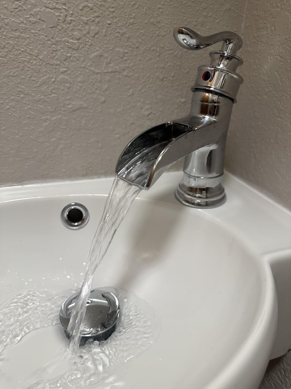 BWE Brass Matte Black Waterfall Bathroom Faucet for Farmhouse & Classic | Wide Waterfall Spout, Ceramic Cartridge, Fits 1 or 3-Hole Sink, Single Handle, Handware Included, Easy Install customer photo 2