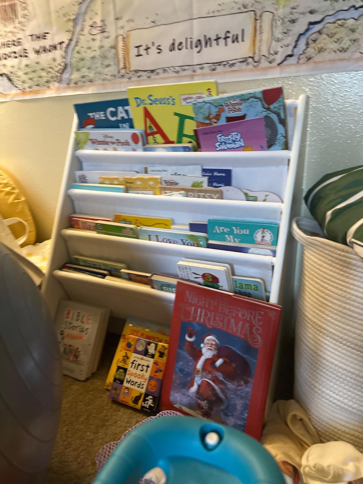 UTEX Kids Bookshelf Storage, Thick Cotton Sling Book Shelf for Kids Rooms customer photo 1