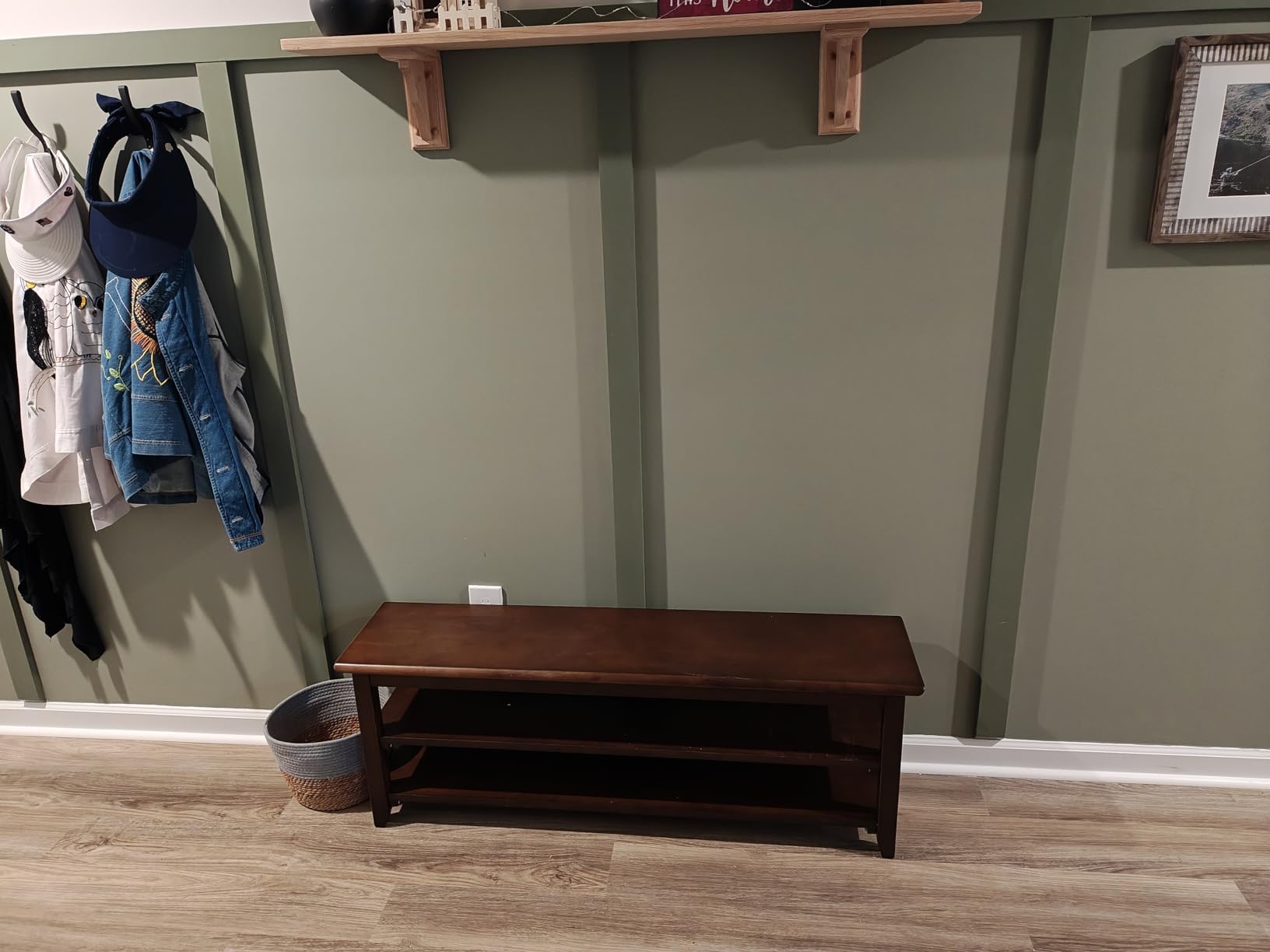 XKZG Shoe Rack Bench Wooden Shoe Storage Bench Entryway Bench, Brown, 31.5