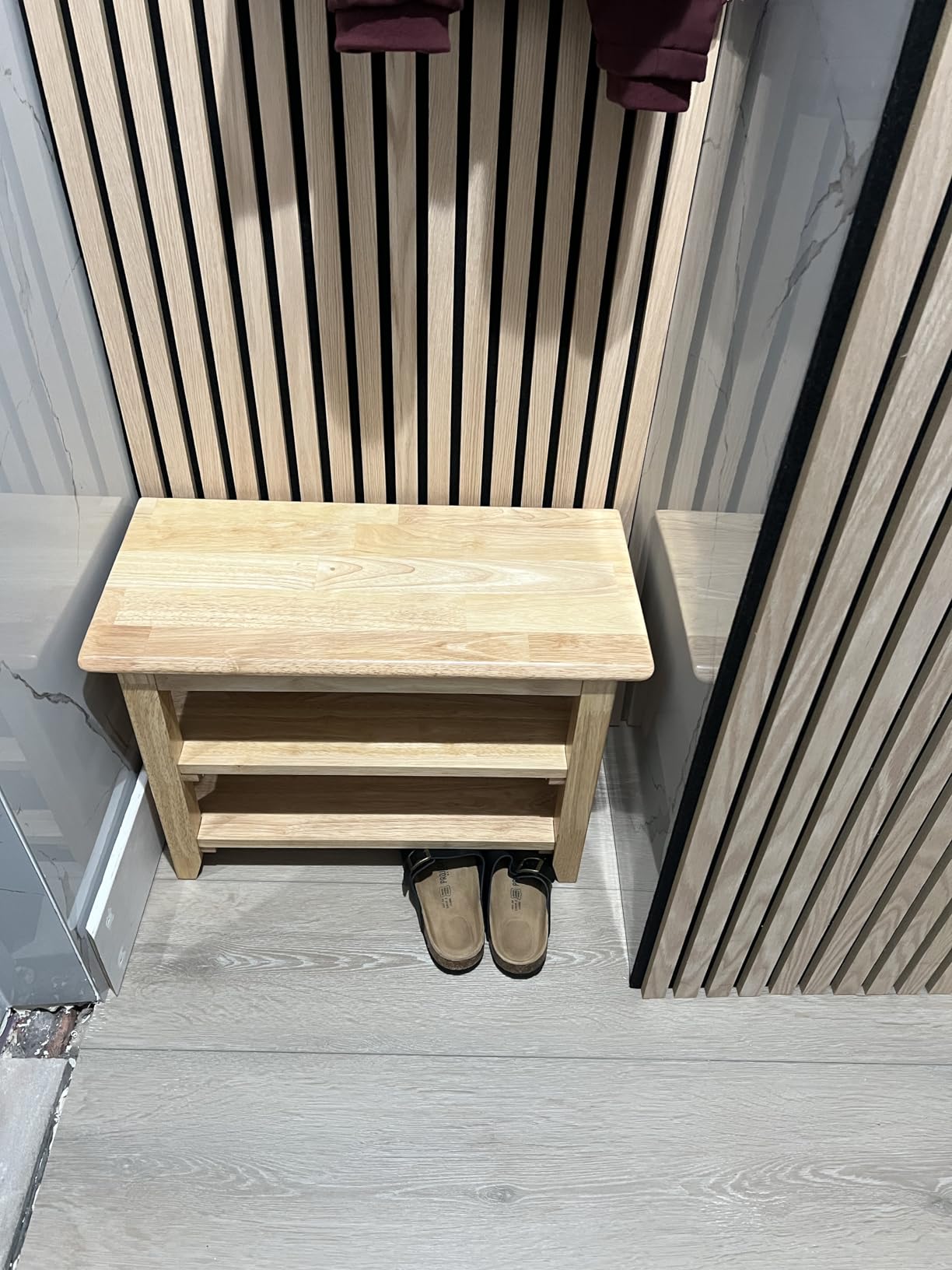 XKZG Shoe Rack Bench Wooden Shoe Storage Bench Entryway Bench, Brown, 31.5