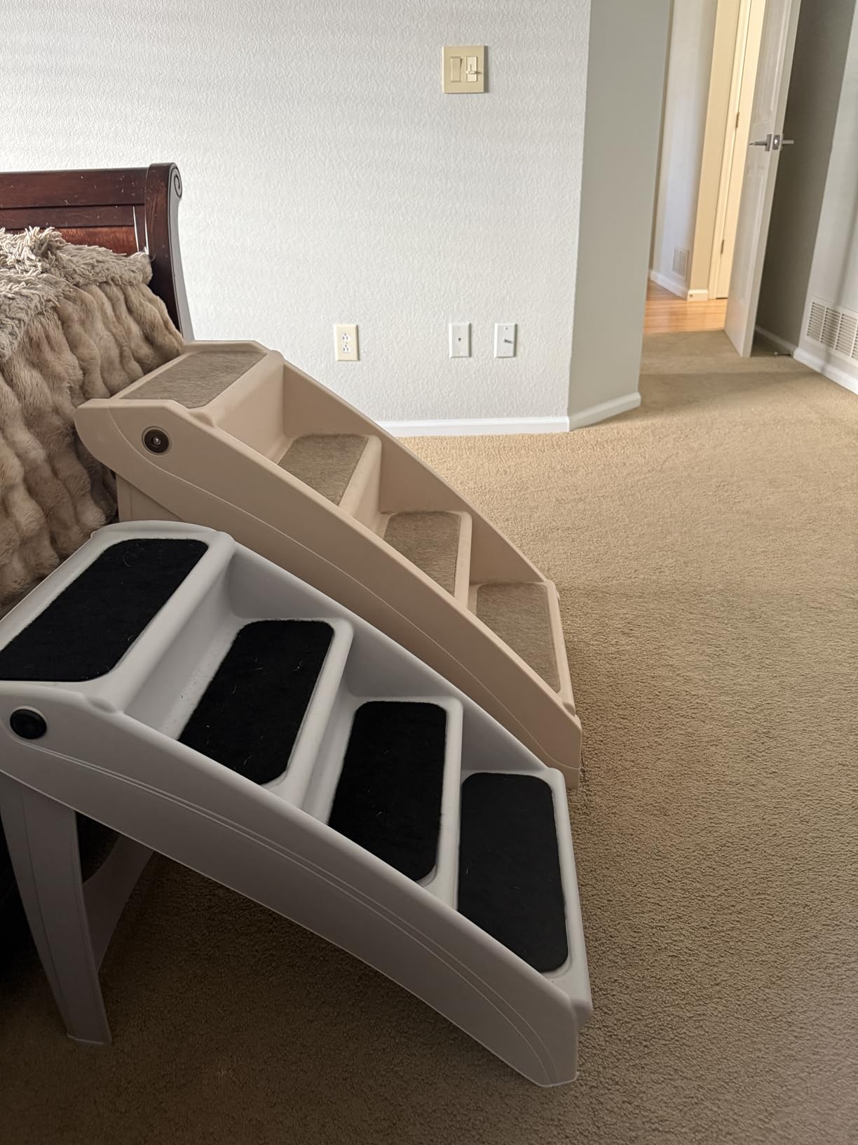 PetSafe CozyUp Folding Dog Stairs, Portable Indoor/Outdoor Pet Steps for Bed, Couch & Car, Grey, 25 Inch | Foldable 4-Step Stairs, supports up to 200 Lb customer photo 1