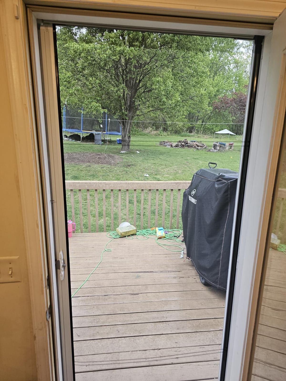 LARSON Brisa Sandstone Retractable Screen Door Thin Mesh 32-36 in Wide customer photo 2
