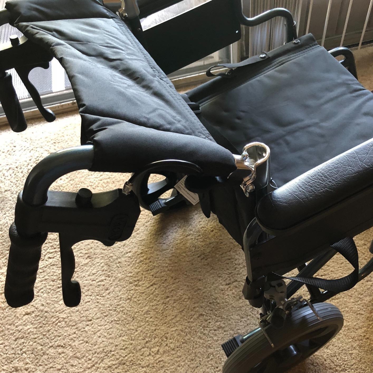 NOVA Medical Products Lightweight Transport Chair with Locking Hand Brakes, Purple customer photo 1