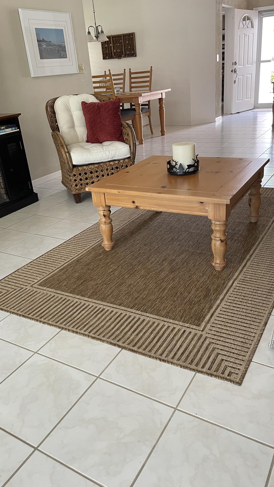 nuLOOM Asha Light Brown Bordered Indoor/Outdoor Area Rug, 5' x 8' customer photo 1