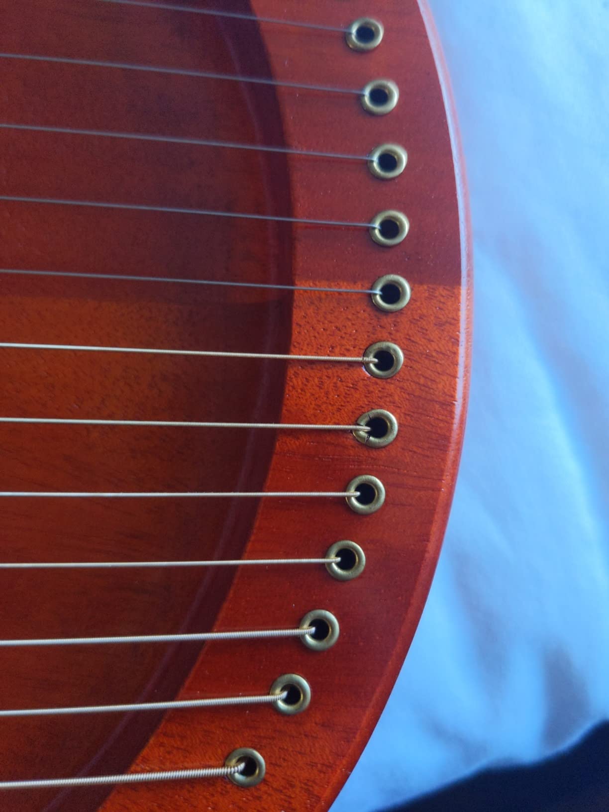 AKLOT 16 Metal Strings Mahogany Body Lyra Harp with Maple Saddle Carved Note Tuning Wrench Pickup Strings and Black Gig Bag customer photo 1