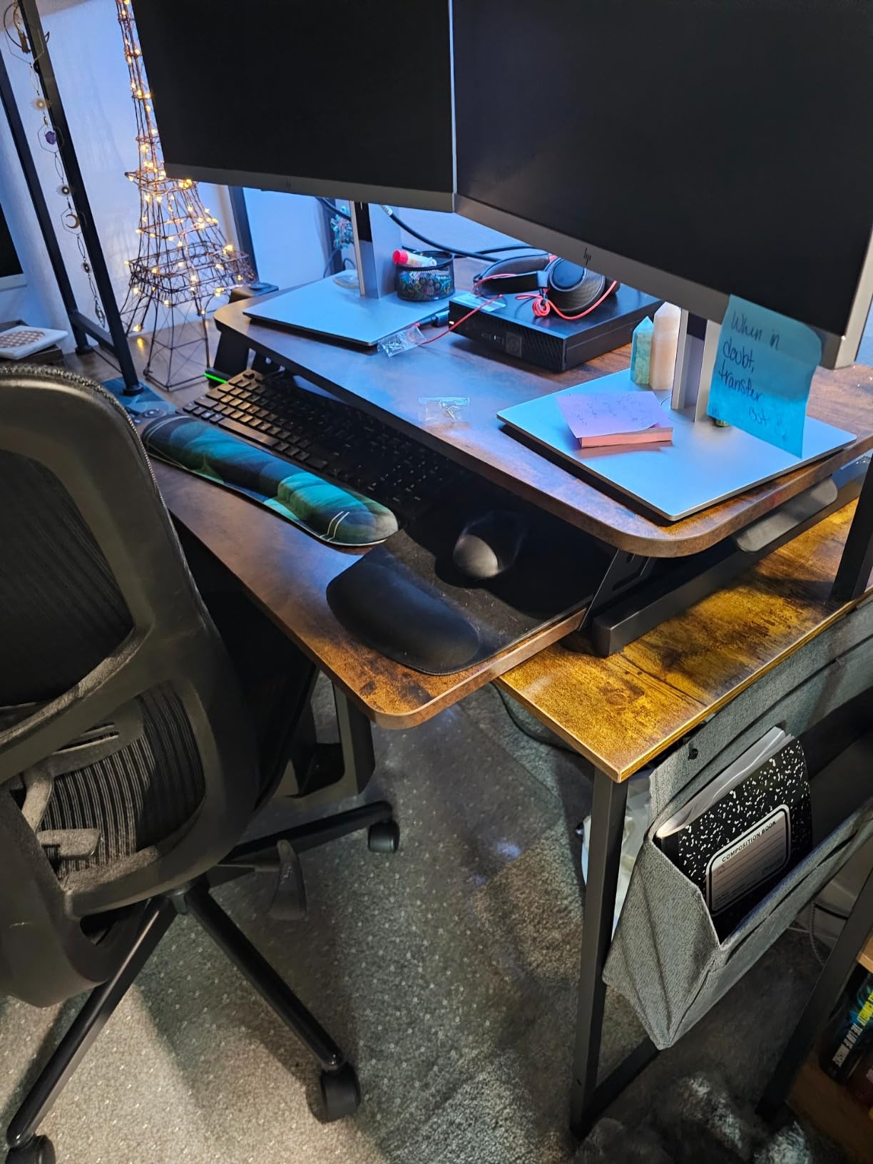 VIVO Black 32 inch Standing Desk Riser, DESK-V000S | Height Adjustable, Stand Up Desk Converter, Quick Sit to Stand, Tabletop Dual Monitor Riser Workstation customer photo 1