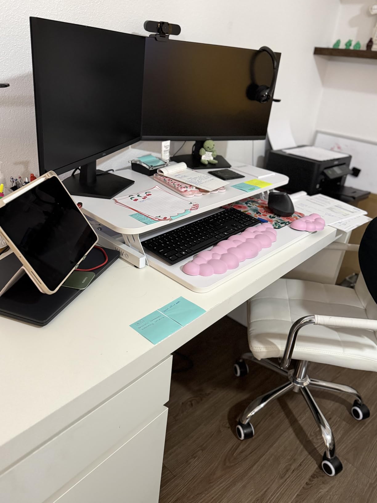 VIVO Black 32 inch Standing Desk Riser, DESK-V000S | Height Adjustable, Stand Up Desk Converter, Quick Sit to Stand, Tabletop Dual Monitor Riser Workstation customer photo 2