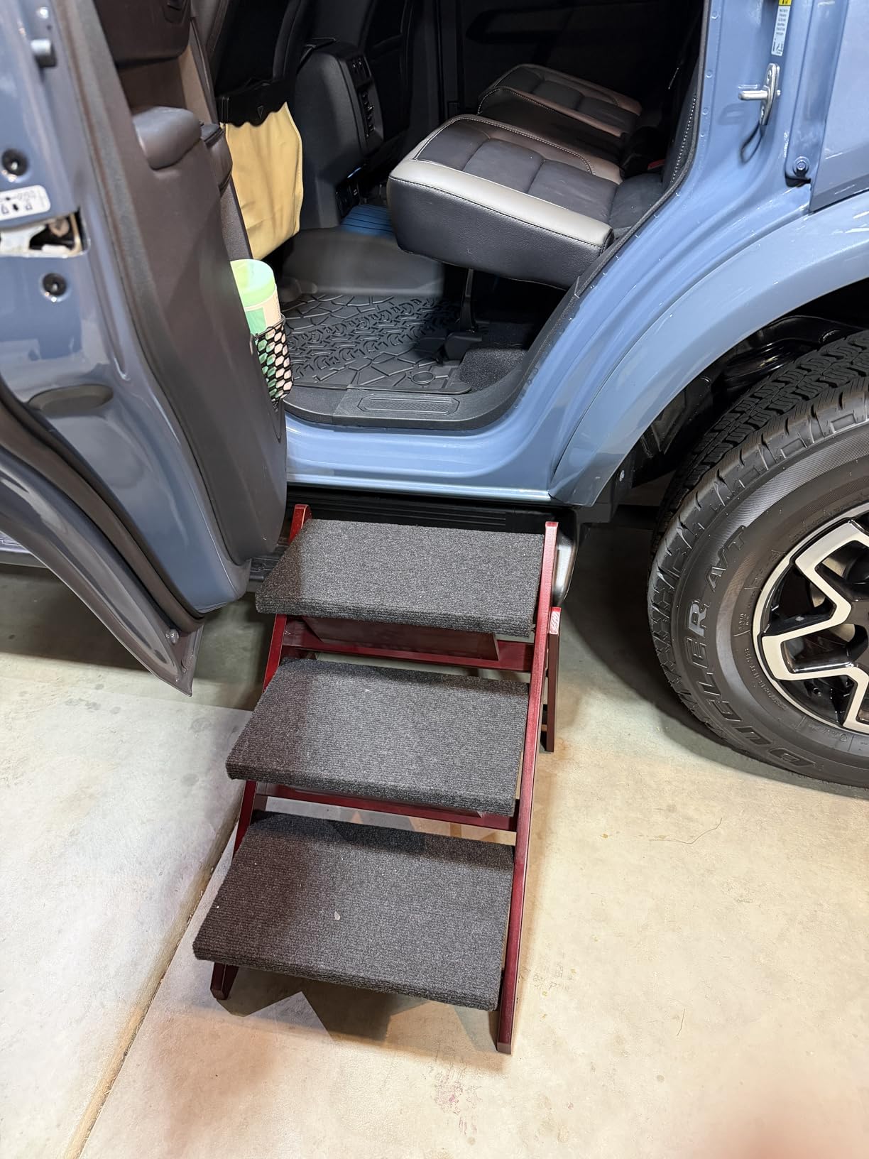 MEWANG Wooden Pet Stairs/Pet Steps - 3-in-1 Foldable Stairs & Ramp for Tall Beds and Cars - Portable Dog/Cat Ladder Up to 220 Pounds customer photo 1