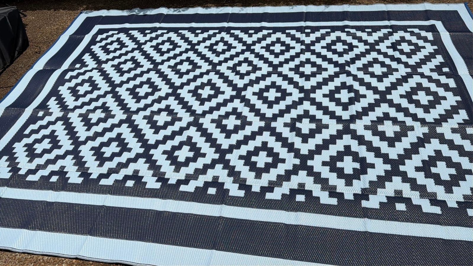 Kohree Outdoor Rug, Wave, 9x12 ft, Grey & White | Reversible, Waterproof, Non-Slip, Easy-Cleaning and Carry for RV, Patio, Deck, Camping, Balcony, Backyard customer photo 1