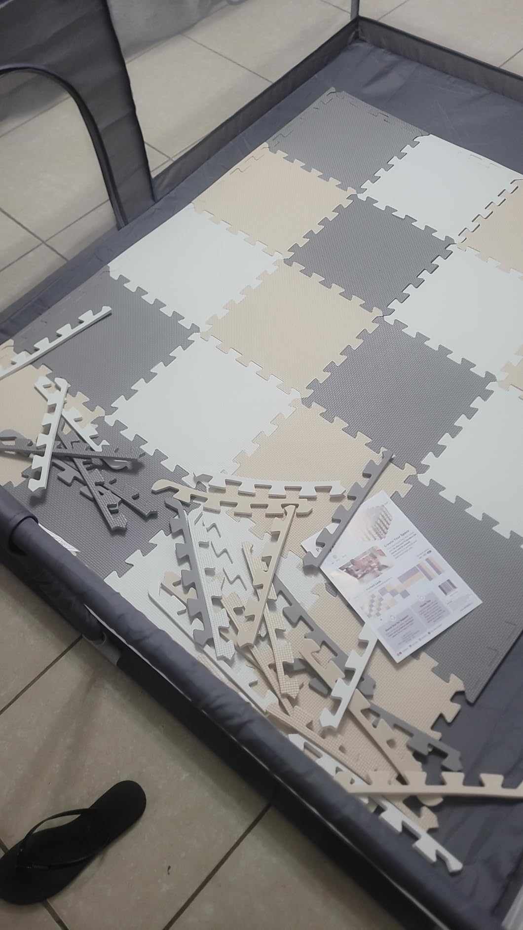 MioTetto Baby Play Mat, Soft Foam Floor Tiles for Kids. Adjustable Interlocking Foam Tiles, Fits with 50x50 Playpen Baby mat for Crawling & Development, Safe & Non-Toxic Playmat for Babies 6-12 Months customer photo 2