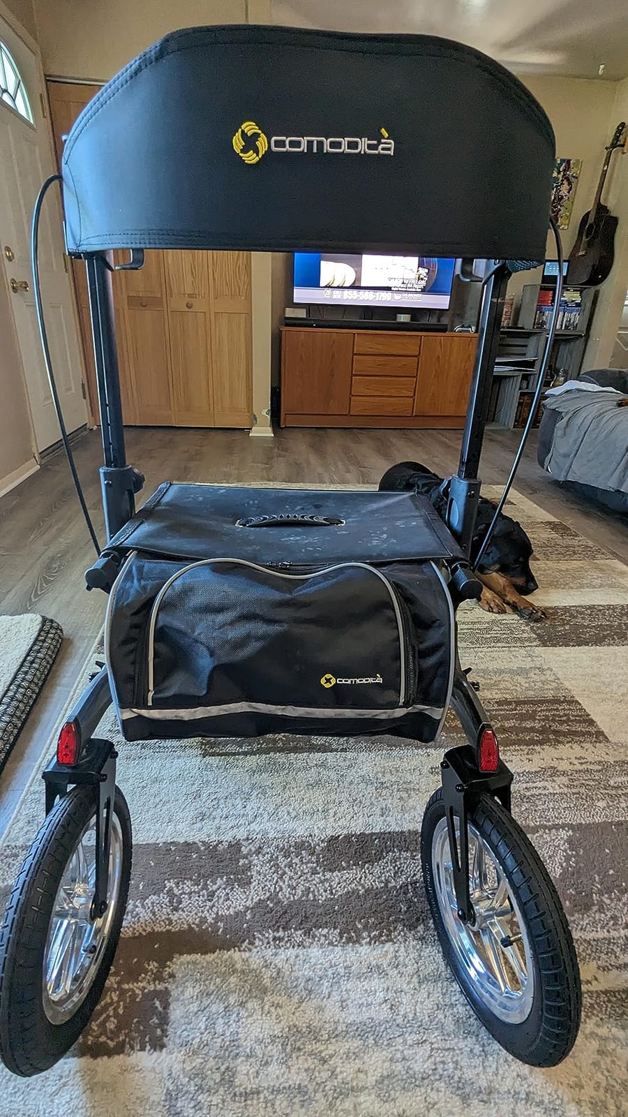 Comodità Tipo All Terrain Rolling Walker, Outdoor Wheeled Rollator with Extra Wide Seat and Brakes for Adults and Seniors, Easy Folding, 4 Wheel, Modena Yellow customer photo 1