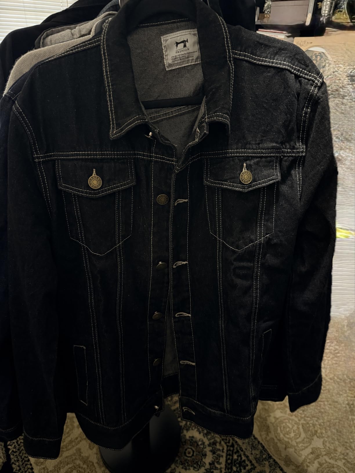 Men's Denim Jacket Slim Fit Trucker Coat customer photo 1