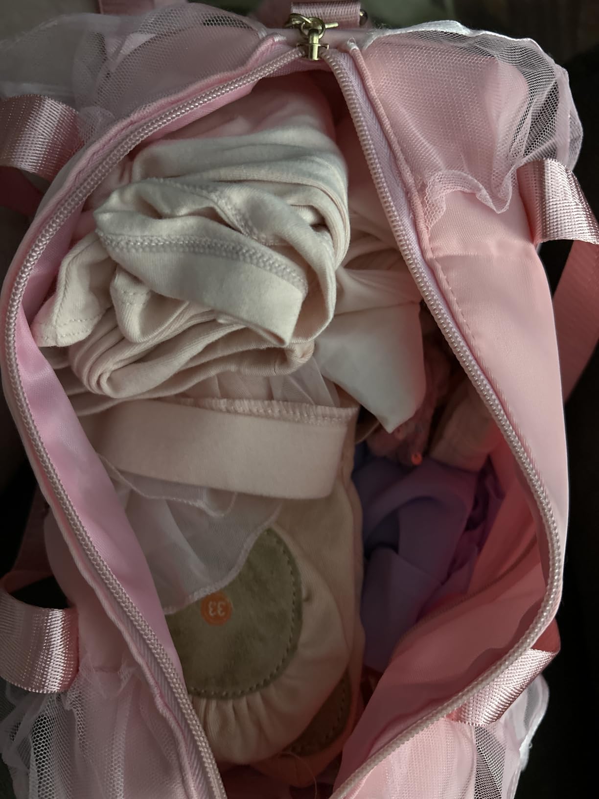 KingBig New in 2024 Cute Ballet Bag Kits Tutu Dress Dance Bag, Girls Personalized Waterproof Duffle Bag with Key Chain Cute Plush hanging Pink ball(Pink) customer photo 2
