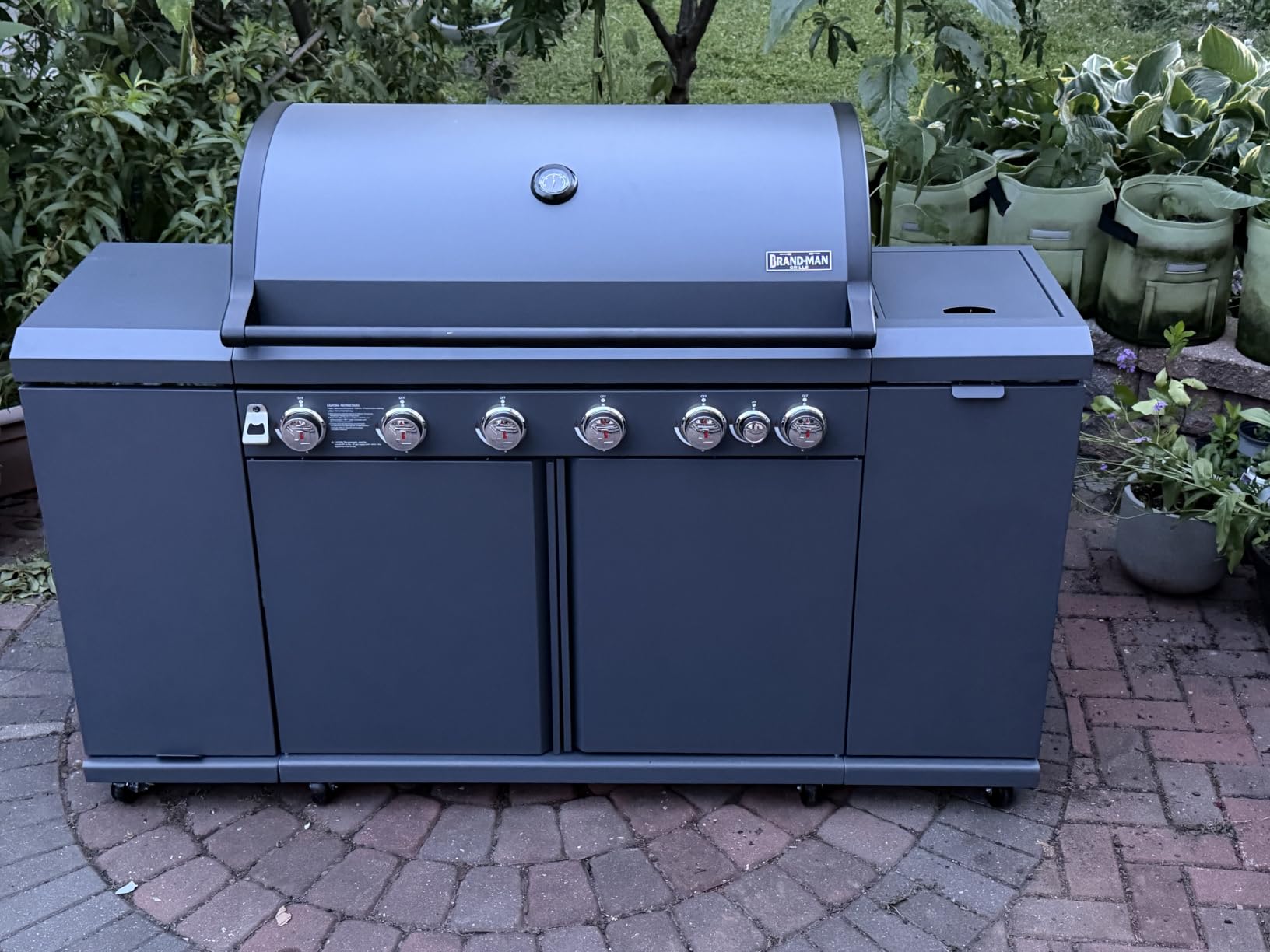 Brand-Man 6-Burner Gas Outdoor Kitchen Grill Island with Side Burner customer photo 2