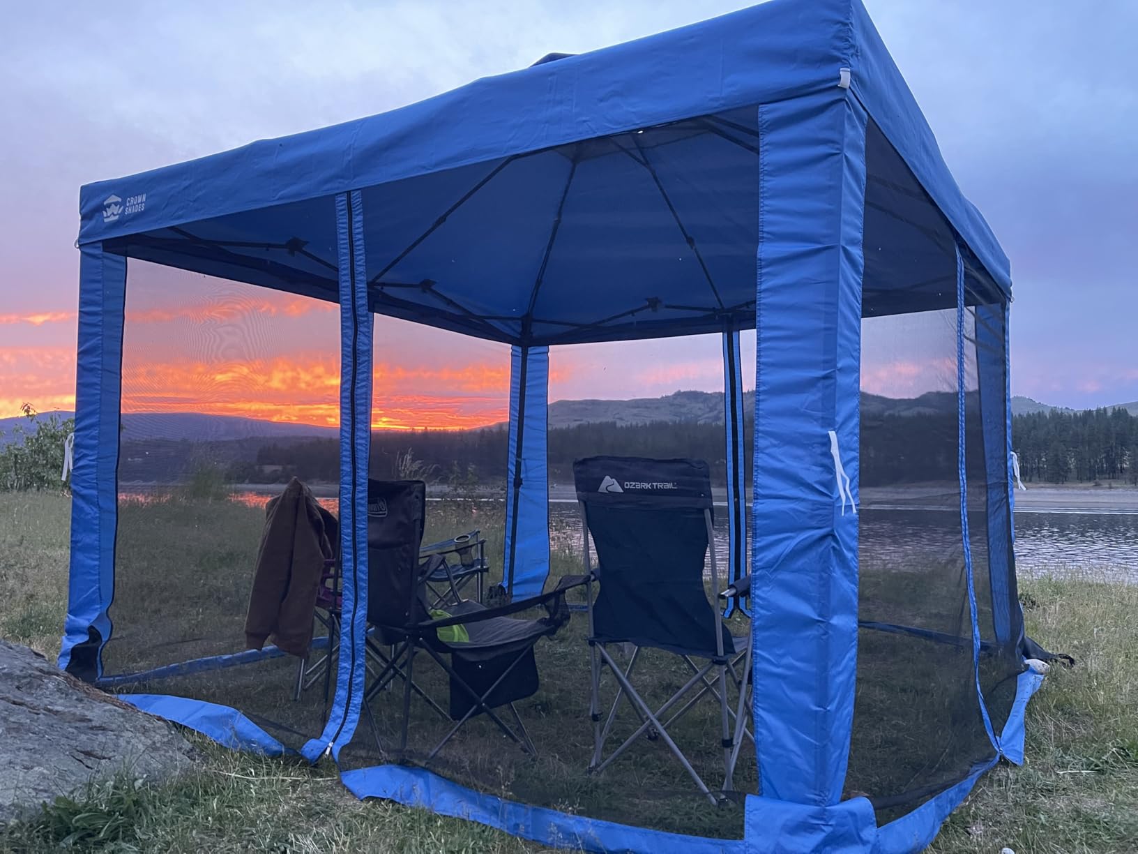 CROWN SHADES Gazebo 10x10 Pop Up Canopy with Mosquito Netting, Beige | Screen Tent with 4 Ropes, 8 Stakes, 4 Sandbags and Wheeled Storage Bag, Canopy for Patio & Backyard Parties, Camping&Events customer photo 1