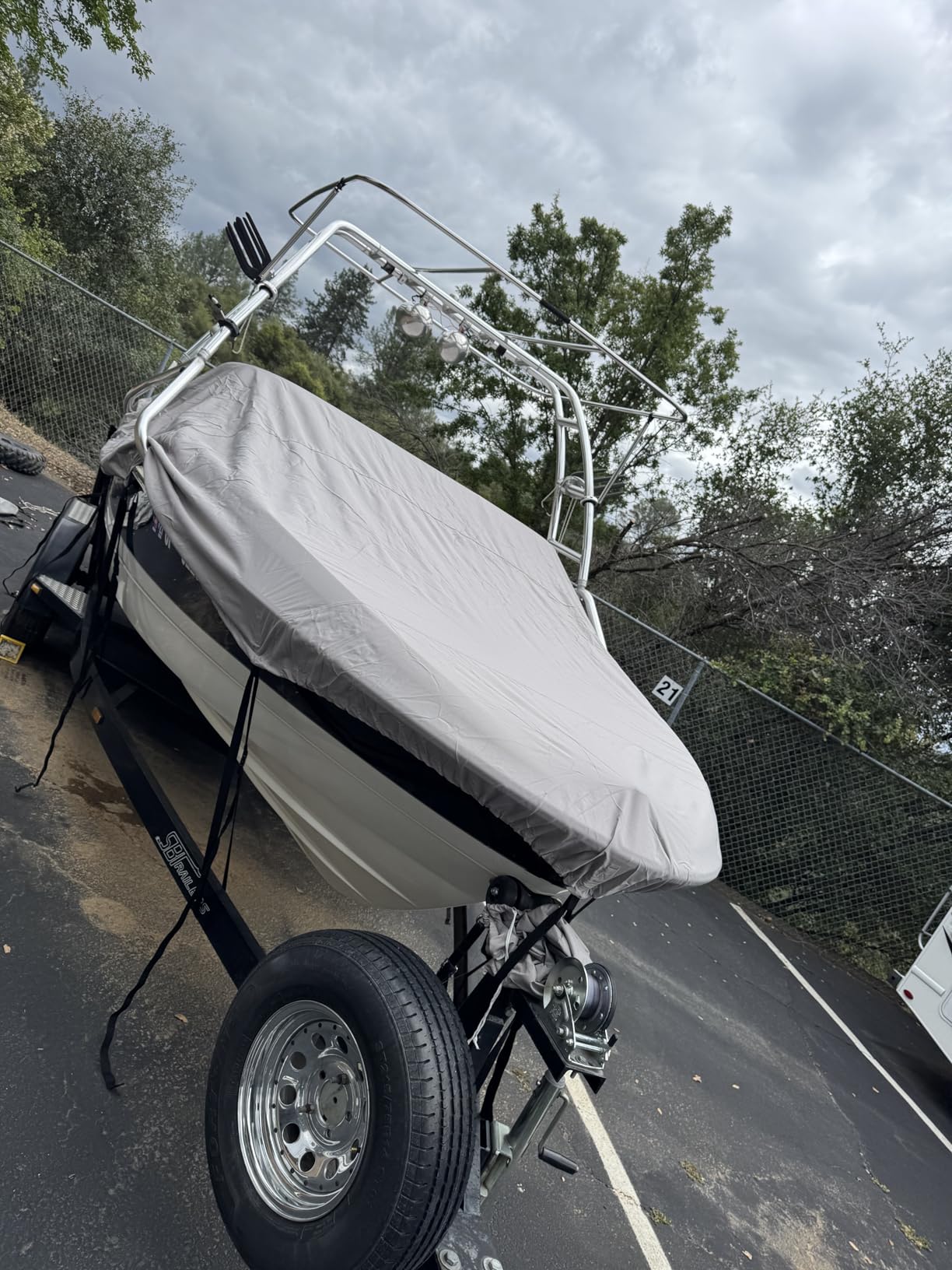 Waterproof 20-22FT Boat Cover, 1200D Heavy Duty Trailerable Cover customer photo 2