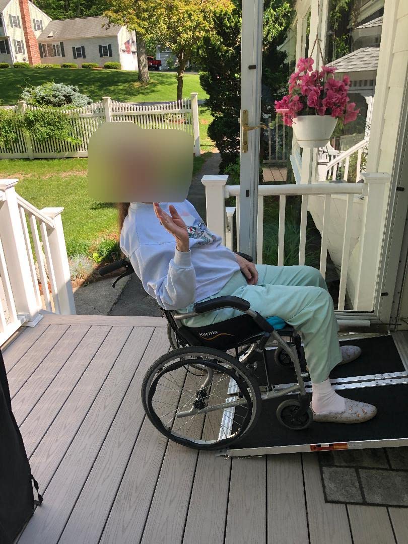 LEMNISCATE Portable Wheelchair Ramp 7FT, Non-Slip Aluminum Handicap Ramp with Handle, Folding Wheel Chair Ramps for Homes Steps, Stairs, Entry, Threshold, Doorways, Scooter, 800LBS Capacity customer photo 1