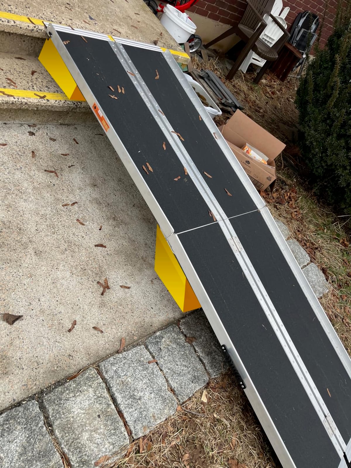 LEMNISCATE Portable Wheelchair Ramp 7FT, Non-Slip Aluminum Handicap Ramp with Handle, Folding Wheel Chair Ramps for Homes Steps, Stairs, Entry, Threshold, Doorways, Scooter, 800LBS Capacity customer photo 2
